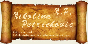 Nikolina Petričković vizit kartica